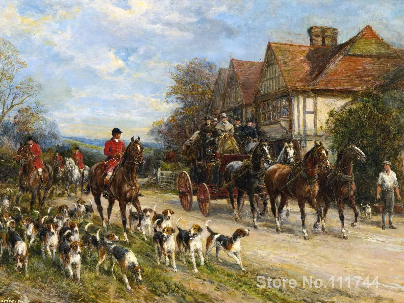 

Wall Decor Art Paintings by Heywood Hardy hunting dogs horses Landscape artwork High quality Hand painted