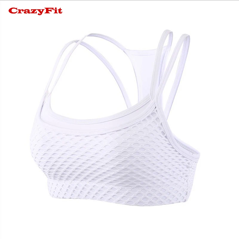 Женский спортивный бюстгальтер CrazyFit дышащее Сетчатое нижнее белье с дырками для