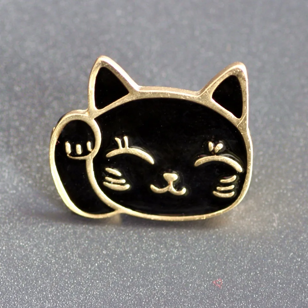 X104 Cartoon Cute Pet Puppy Husky Bulldog Lucky Fortune Cat Metal Brooch Pins Button Jeans Bag Decoration Gift Wholesale | Украшения и
