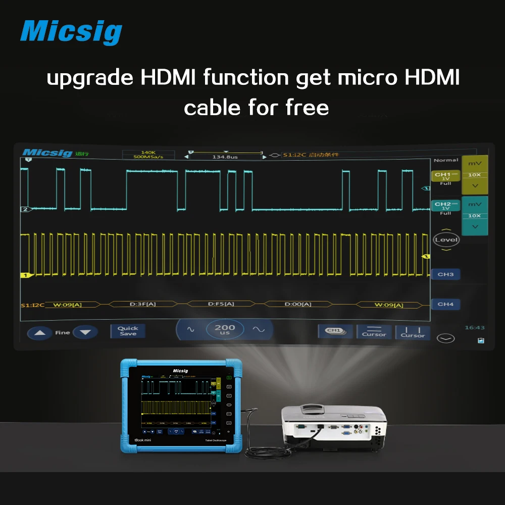 Планшет Micsig осциллограф TO1000 серия HDMI функция обновления получите бесплатный