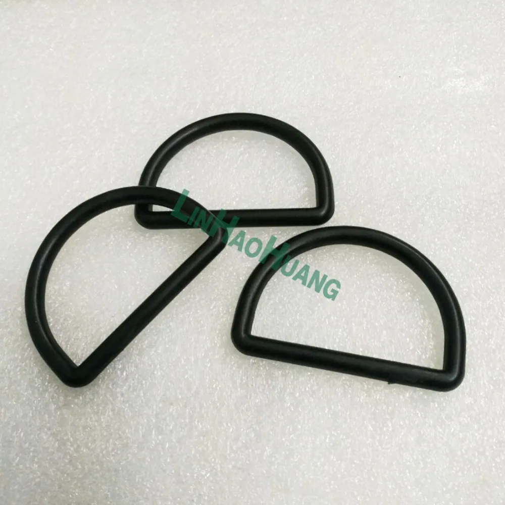 

50pcs 51mm 2inch black adjustable buckles plastic slider buckle D ring backpack webbing straps 2016012504