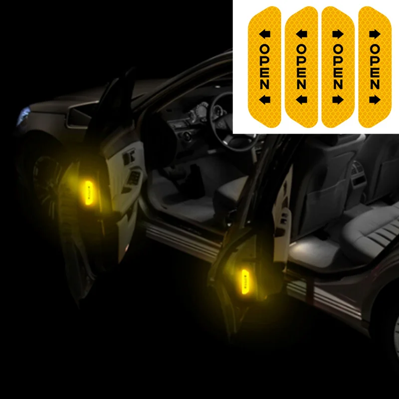 

4Pcs Car Door Safety Warning Mark OPEN Reflective Stickers for Infiniti FX35 FX37 EX25 G37 G35 G25 Q50 QX50 EX37 FX45 G20 JX35