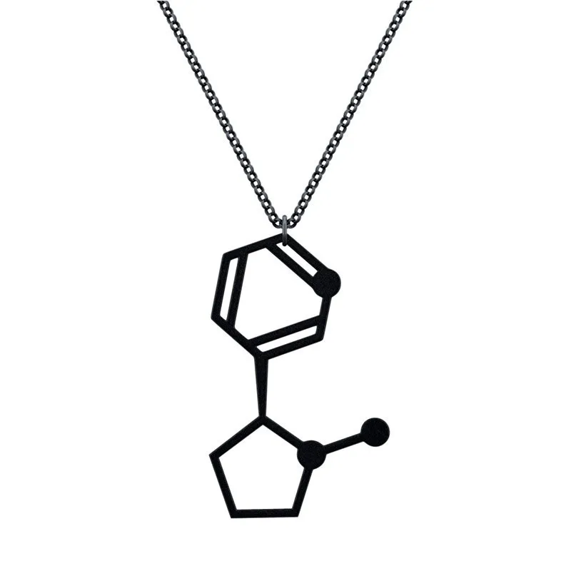 Мелатонин цвет ожерелье с дизайном молекула свободный выбор серебро или золото