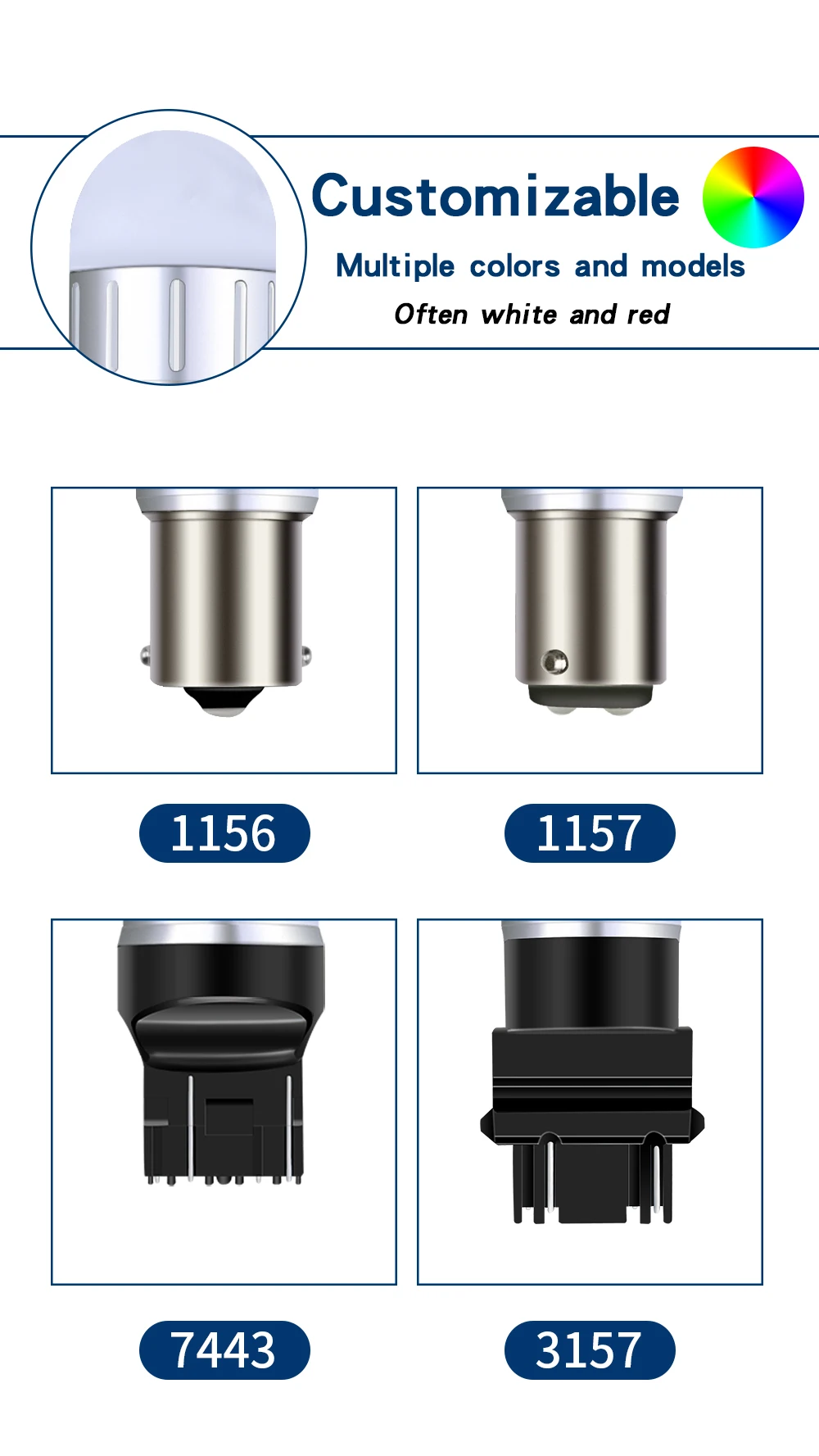 1 шт. T20 7440 W21W 7443 W21/5 Вт светодиодный лампы 1157 P21/5 Вт 1156 BA15S P21W светодиодный BAU15S PY21W автомобильный тормоз обратного сигнала поворота светильник