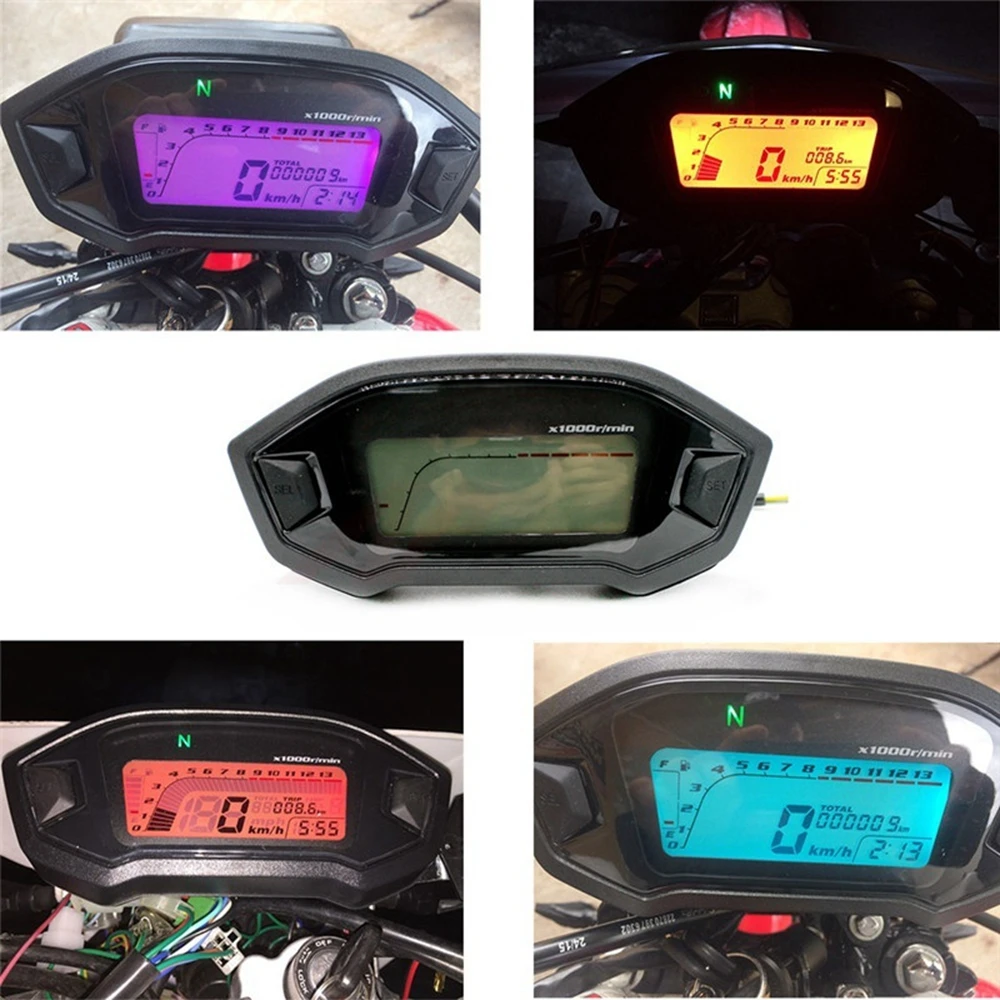 Universal Tachometer ATV Motorcycle LCD Digital Speedometer Odometer KMH Gauge Backlight for 2 4 Cylinders|motorcycle odometer|digital speedometer