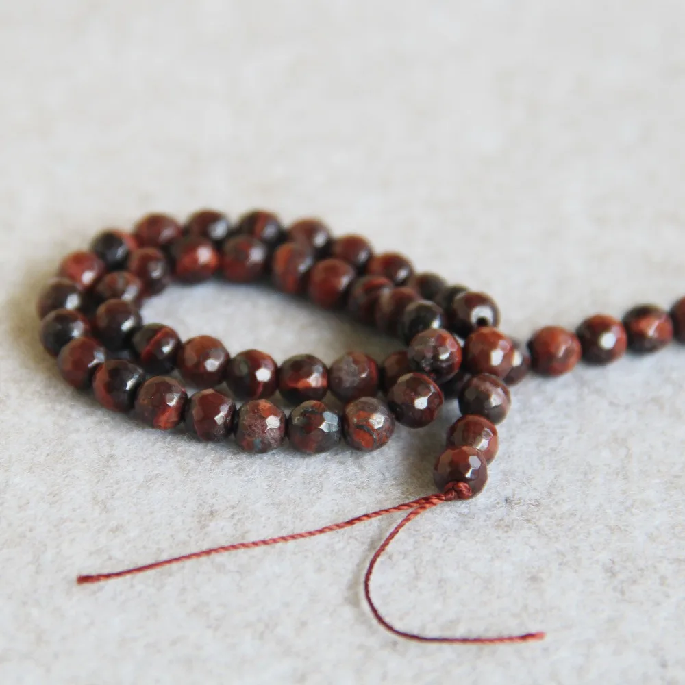6mm Accessory Crafts Parts Red Tiger Eyes Chalcedony Stone Round Tigereye Beads Faceted 15inch DIY Jewelry Making Fitting Female | Украшения