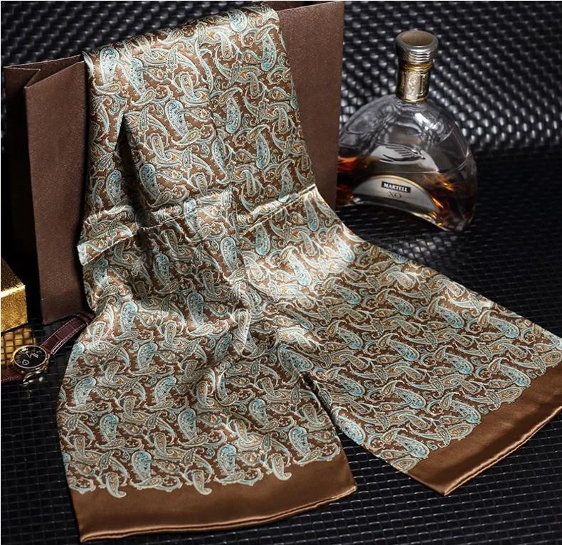 New Vintage Silk Men Cravat Scarf Fashion paisley check flowers 2 Layer dot Pure Silk Satin Neckerchiefs 75 colors #4055