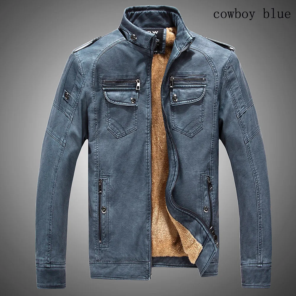 Hot ! High quality new winter fashion men's coat thick jackets leather jacket free shipping size M-4XL 5 Color | Мужская одежда