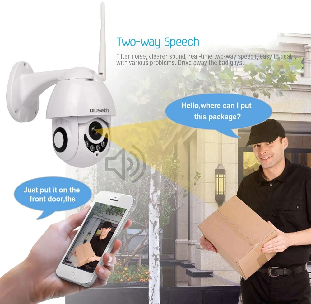 DIDSeth wifi камера наружная PT IP камера 1080p Wi-Fi купольная CCTV Камера Безопасности s IP камера wifi Внешняя 2MP IR домашняя съемка