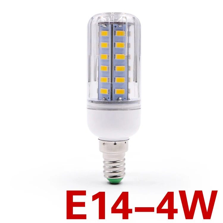 E14 4W EnwYe E27 E14 Светодиодный светильник-кукуруза, настоящая мощность, 9 Вт, 12 Вт, SMD2835, 220 В, 240 в, кукурузная лампа, люстра, свеча, светодиодный светильник для украшения дома - Испускаемый цвет: E14 4W