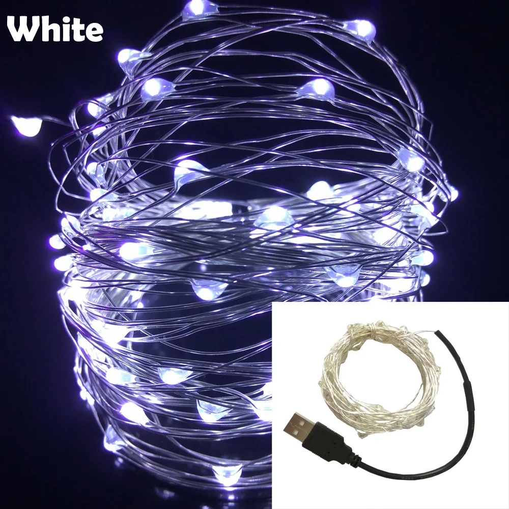 Гирлянды светодиодные огни 10 м 33ft 100led с источником питания от USB 5 В открытый