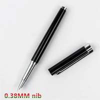 luxury brand jinhao shine platinum steel fountain pen silver metal fine hooded nib office school stationery writing ink pens