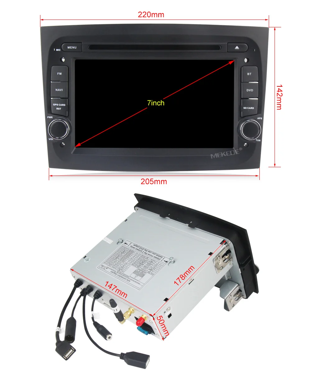 MEKEDE 1024x600 HD 1din Android 8,1 автомобильный мультимедийный плеер для Fiat Doblo wifi BT RDS 7851IC+ 16G карта