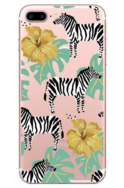 Газель Зебра Полосатый чехол для iPhone X 7 Plus moomin TPC мягкая защита Капа Coque telefon 5S 6 S 8