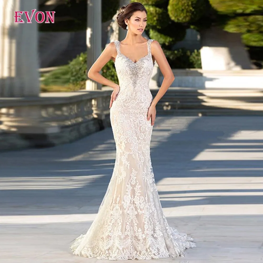 Свадебное платье на заказ Vestido De Casamento Meimaid белое кружевное невесты с открытой