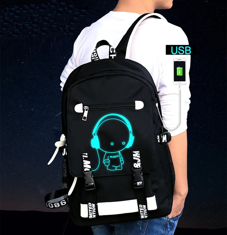 Школьный рюкзак для студентов, 3D светящаяся анимация, USB зарядка, школьная сумка для мальчика-подростка, Противоугонный Детский рюкзак, школьные сумки