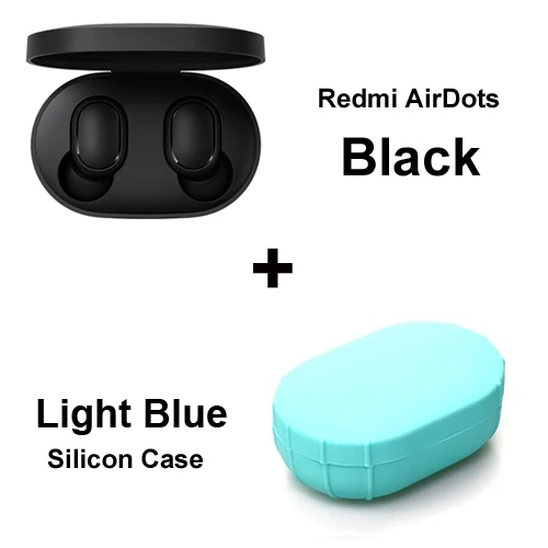 Add Light Blue Case Xiaomi Redmi Airdots Xiaomi TWS стерео беспроводные наушники Голосовое управление Bluetooth 5,0 шумоподавление управление краном - Цвет: Add Light Blue Case