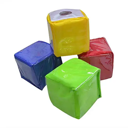 Godery DIY Education Playing Dice, Pocket Cubes ,Photo Pocket Foam Stacking Blocks - Set of 4