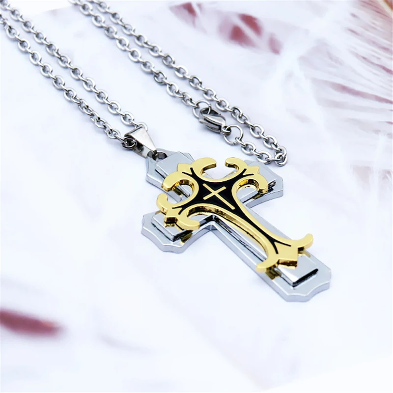 Высококачественный религиозный Крест из сплава многослойное ожерелье с