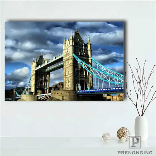 Изготовленный На Заказ башня мост из Лондона (1) @ Печатный постер ткань стены