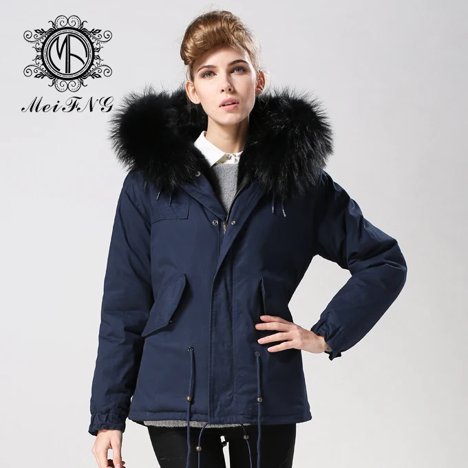 Бесплатная доставка зимняя Европейская куртка 2017 женское темно синее боди парка