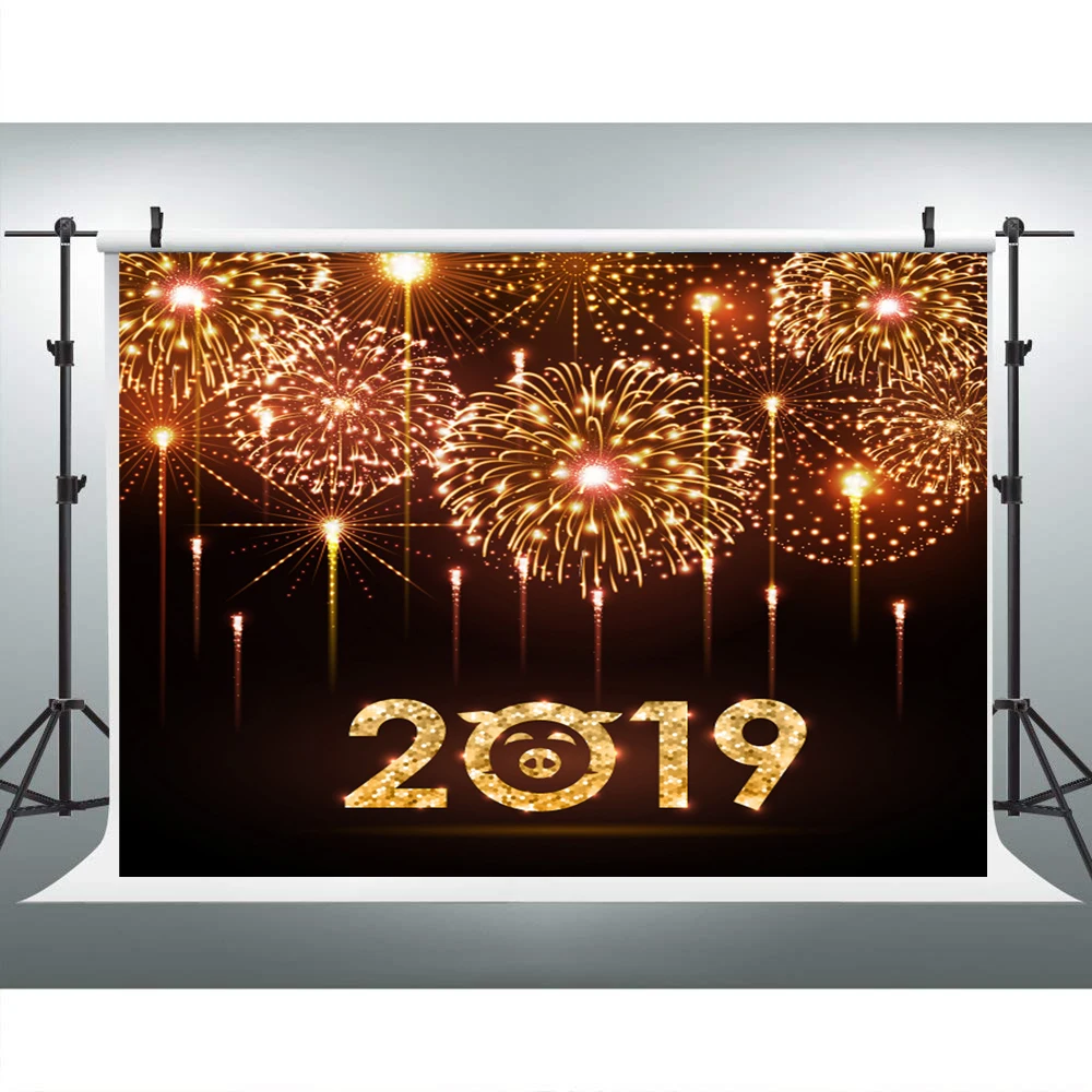 Виниловый фон для фотосъемки с новым годом 2019 7x5 изображением поросенка