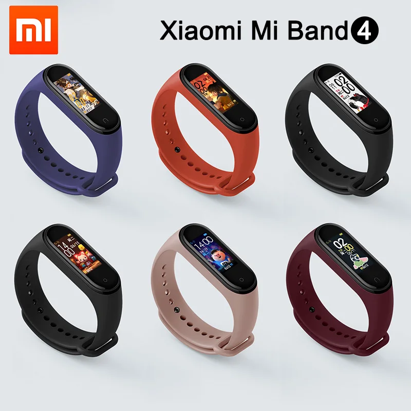 Оригинальный Xiaomi mi смарт браслет 4 Bluetooth 5 0 AMOLED цветной экран 135 мАч АТМ