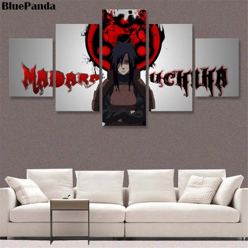 Naruto Madara Uchiha Sharingan 5 шт. постер с мультипликационным принтом масляные холсты