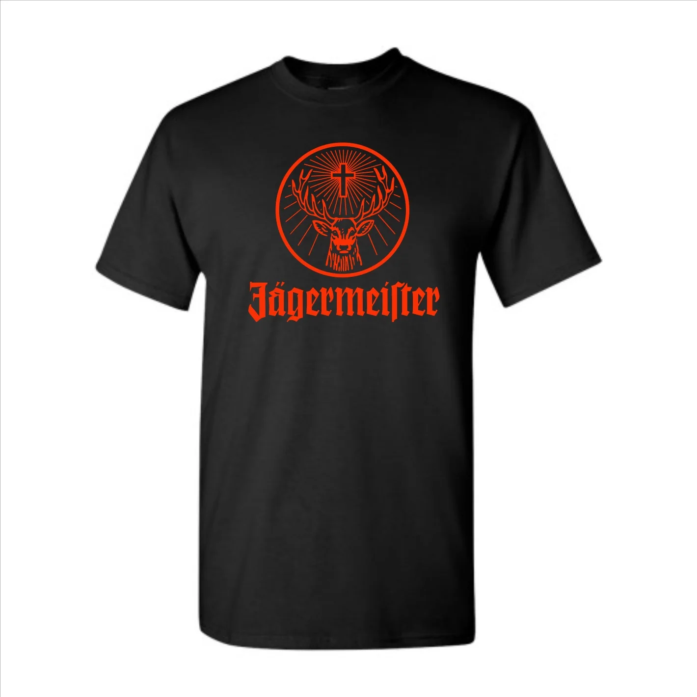 Футболка JAGERMEISTER * Pub drinking alcohol Качество игра Повседневная хлопковая с круглым