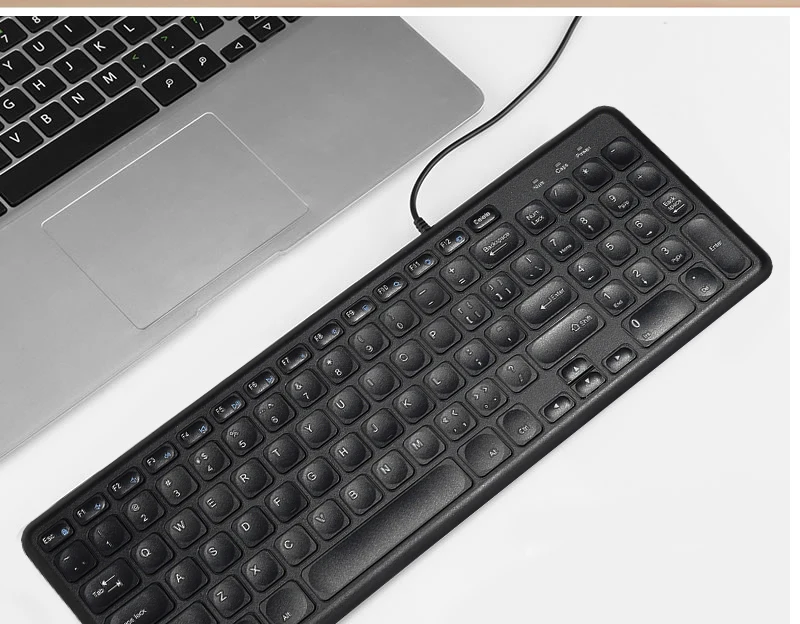 B. O. W Проводная USB клавиатура 96 клавиш, удобные тихие шоколадные клавиши, прочная ультра-тонкая Проводная компьютерная клавиатура для ПК компьютера