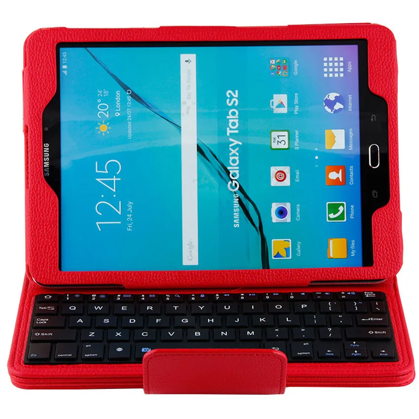 Беспроводная Bluetooth клавиатура для samsung Galaxy Tab S2 T810 T815 T819 9," планшет портфель кожаный чехол-подставка