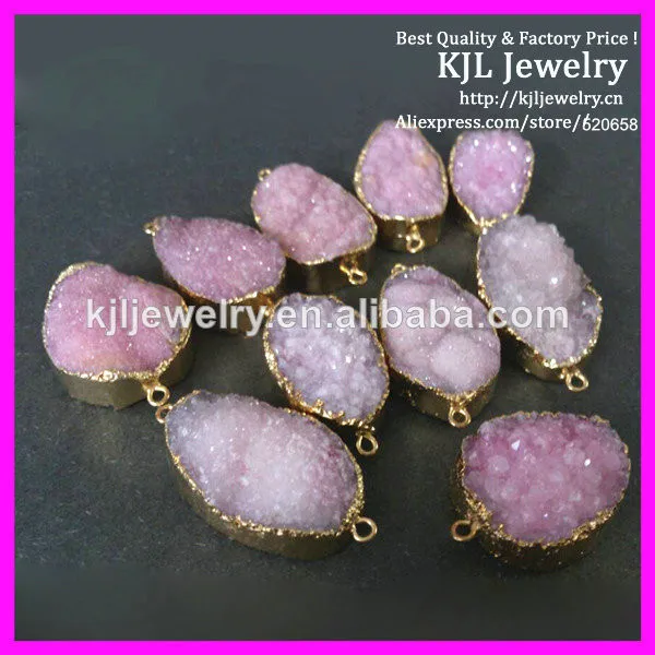 Оптовая цена! 10 шт. Druzy кварцевые соединители природа друзовидный камень разъемы