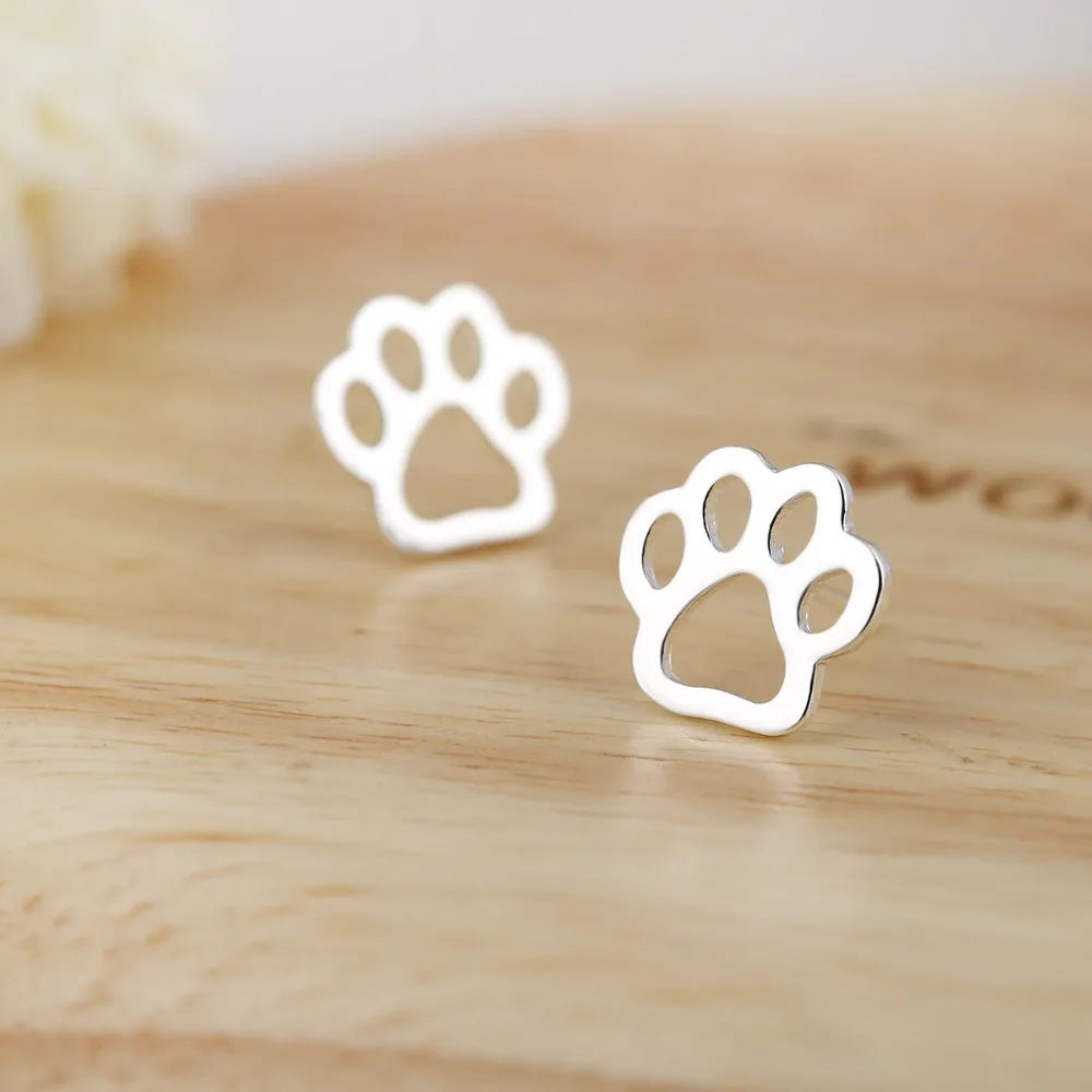 Женские серьги-гвоздики Daisies Tiny Pet Dog Paw милые серьги с щенком ювелирные аксессуары