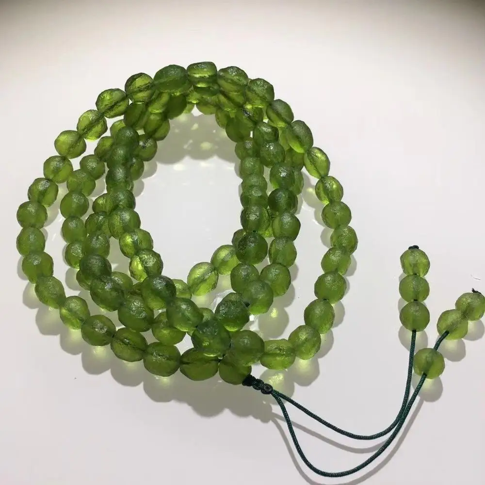 7 мм зеленый драгоценный камень MOLDAVITE метеорит ударопрочное стекло 108 бусины