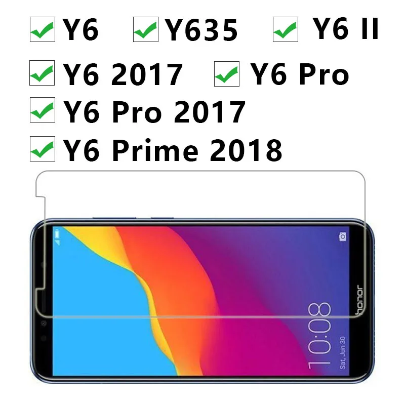 Закаленное стекло для huawei y6 prime 2018 защитная пленка экрана y 6 ii pro 2017 6y y6prime y6pro y62017