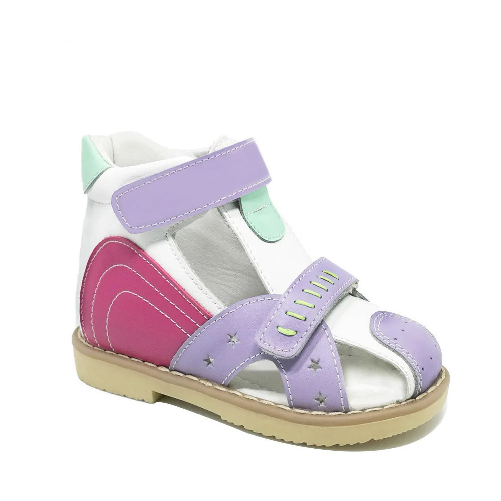 

Toddler Girls Lovely First Walking Corrective Orthopedic Leather Sandal Spring Summer Colorful Ankle Brace Princess Party Shoes