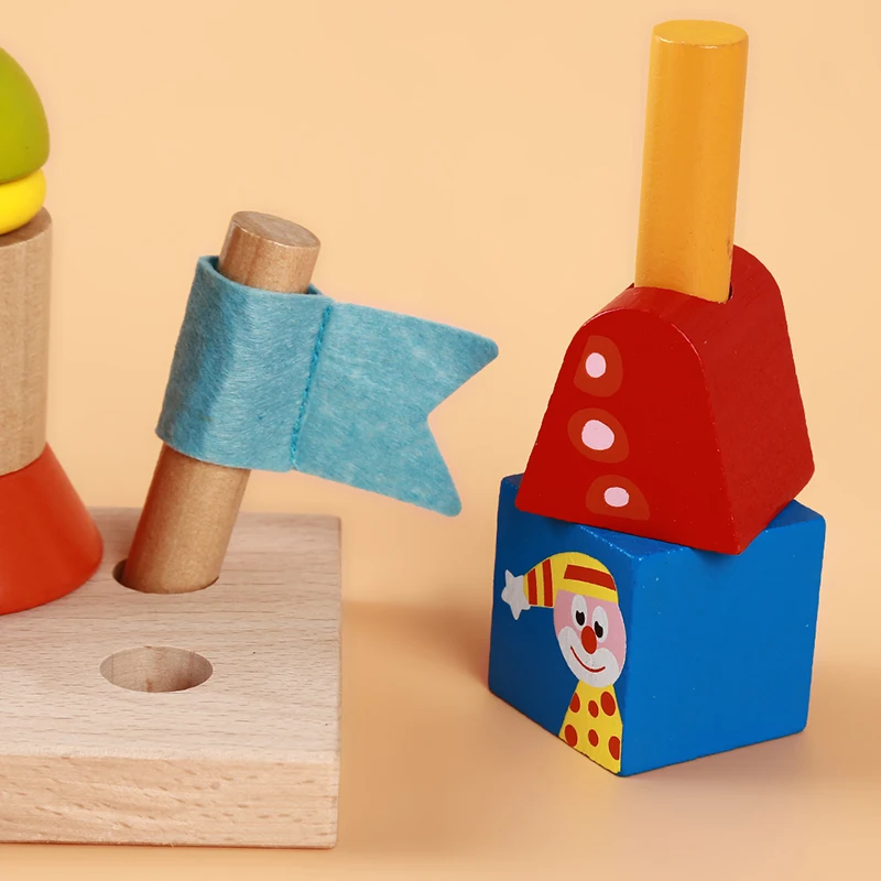 Детские деревянные строительные блоки 1 комплект для раннего образования