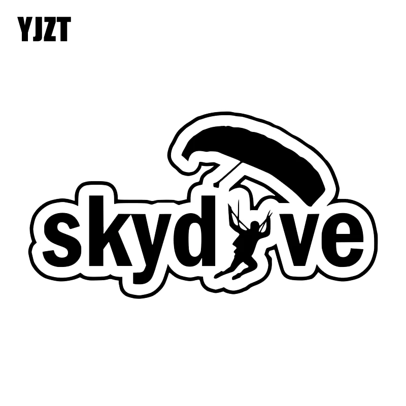 

YJZT 15.7*8.4CM Interesting Skydive Silhouette Car Sticker Vinyl High Quality Decor C12-0736