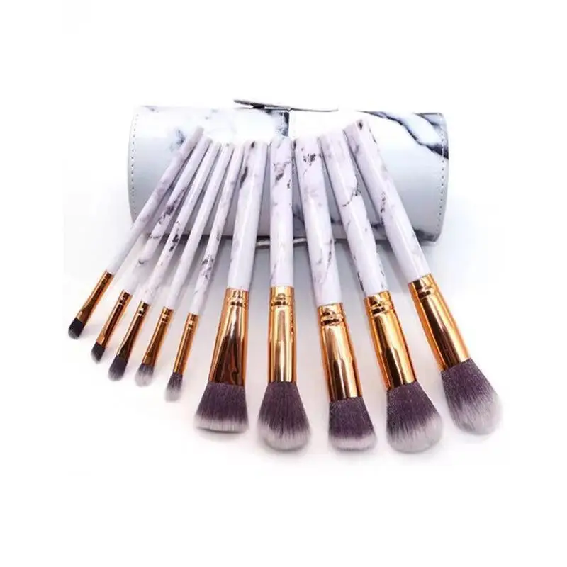 Mengjiao10pcs/набор кистей для макияжа, набор для косметической основы, пудры, румян, теней для век, кабуки, растушевка, Кисть для макияжа, красота