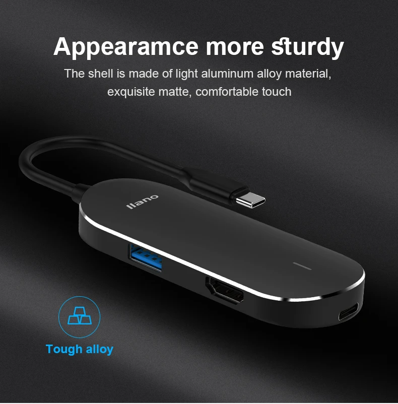 Llano USB HUB Кабель Переходник C на HDMI PD Thunderbolt 3 адаптер для MacBook samsung Galaxy S9/S8 huawei P20 Pro Тип