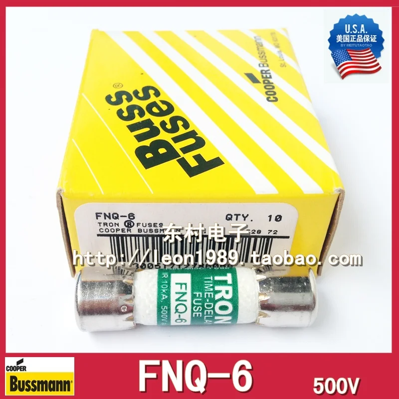 

[SA]United States BUSSMANN fuse TRON fuse FNQ-6 FNQ-6-1 / 4 500V 10 * 38mm--10PCS/LOT
