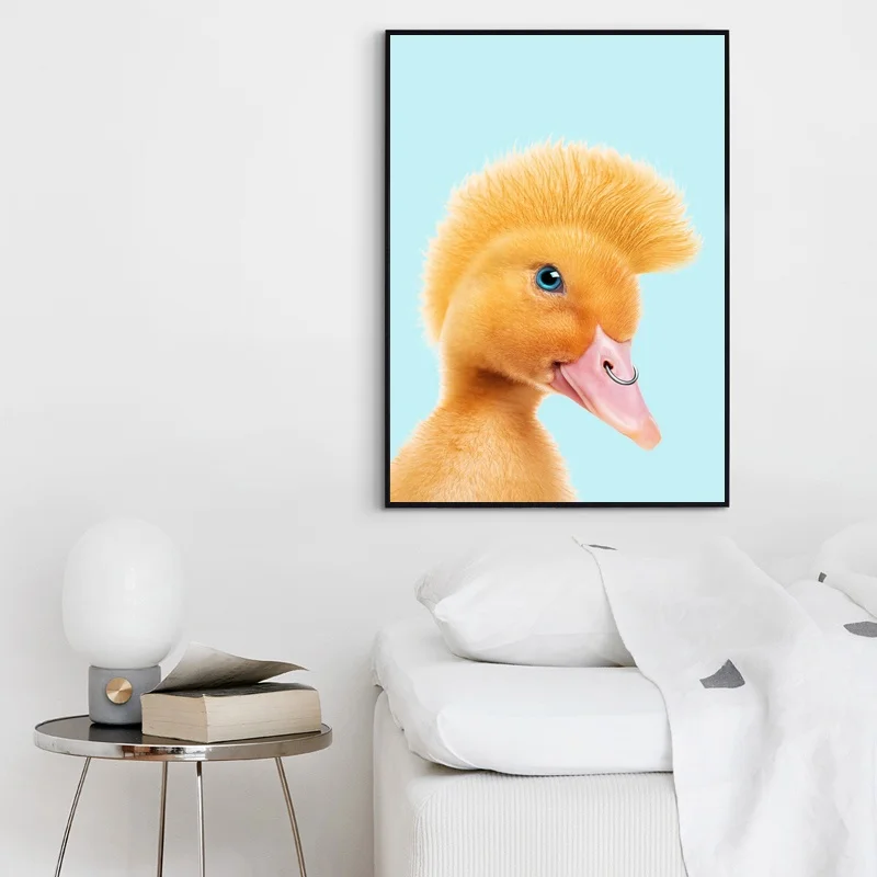 Rebel Duckling простой стильный оригинальный дизайн постер с животными для девочек