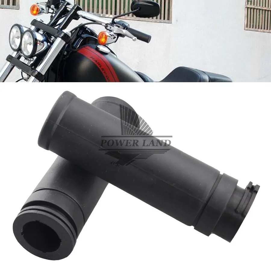 

Free Shipping Black Motorcycle 1" Handle Bar Rubber Hand Grips For Harley Chopper Bobber Cruiser Custom