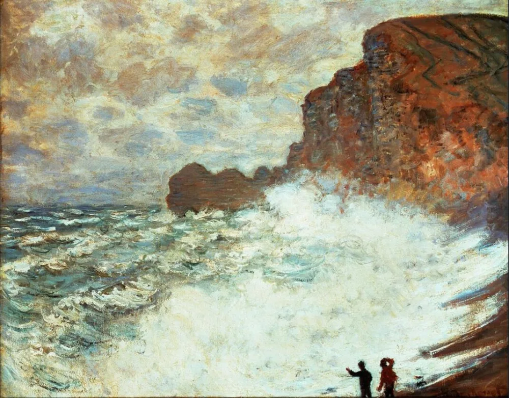 

High quality Oil painting Canvas Reproductions Stormy Seascape (1883) By Claude Monet Painting hand painted