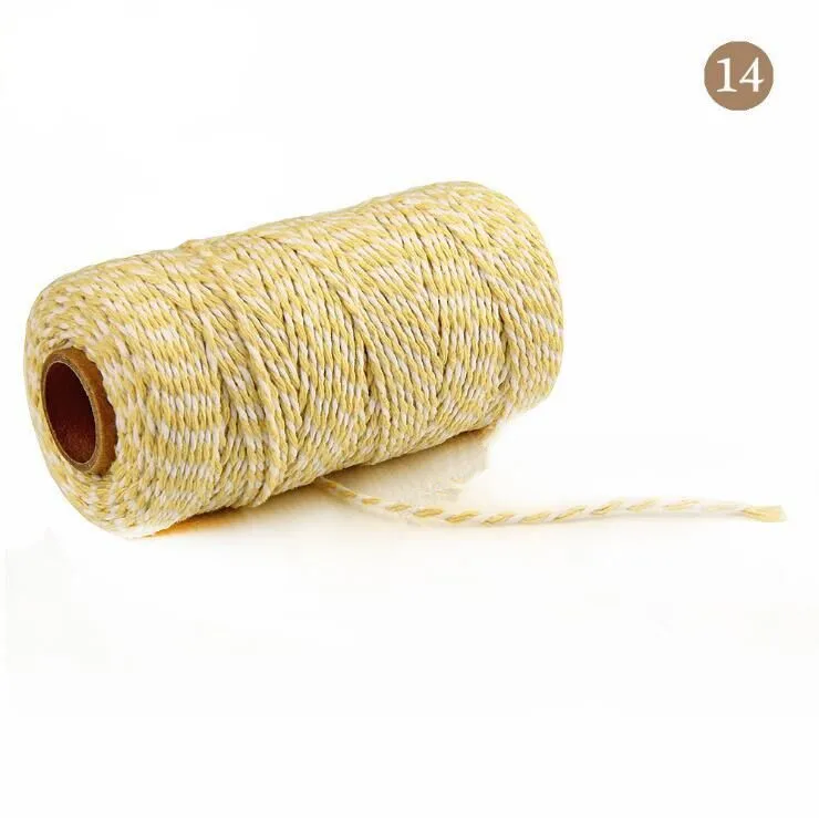 color 14 as photo FISHWAVES 100 м/рулон 2Ply Хлопок Bakers шпагат, веревка шнур деревенская страна ремесло DIY ручной работы украшения на подарочную коробку текстильная лента - Цвет: color 14 as photo