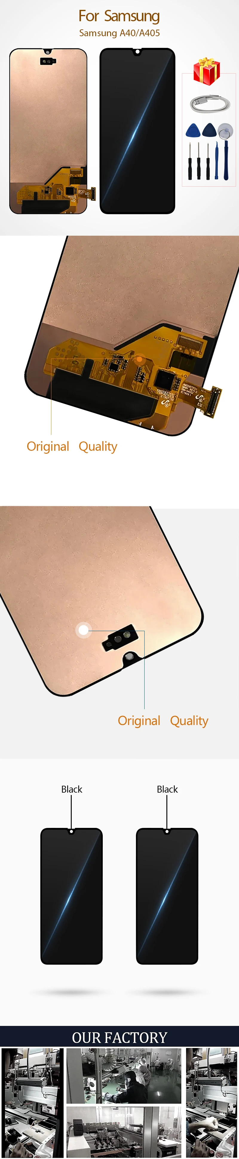 ЖК-дисплей s для samsung Galaxy A40 SM-A405F A405 A405F, ЖК-дисплей и сенсорный экран, дигитайзер, запасные части для сборки