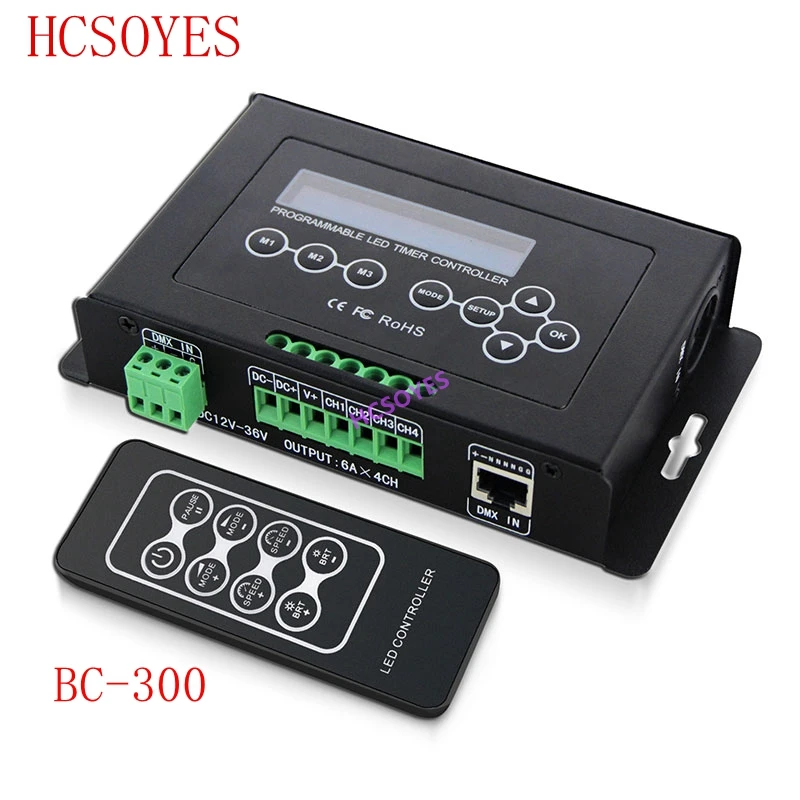 BC 300 программируемый светодиодный контроллер RGB RGBW Tape таймер DMX 512 сигнала DC12V