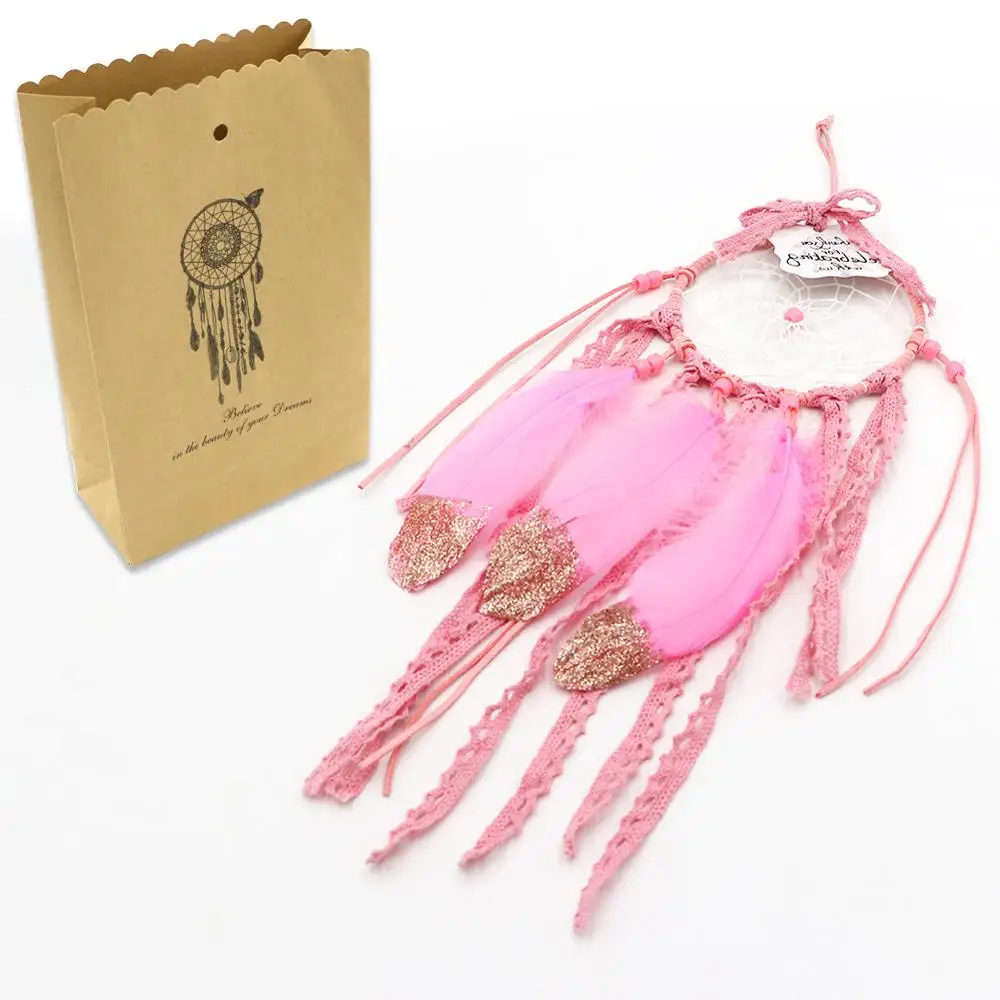 1pc have package OurWarm Boho Ловец снов домашнее подвесное украшение Дешевое украшение Лунная Сова Единорог Ловец снов свадебный подарок для гостей - Цвет: 1pc have package