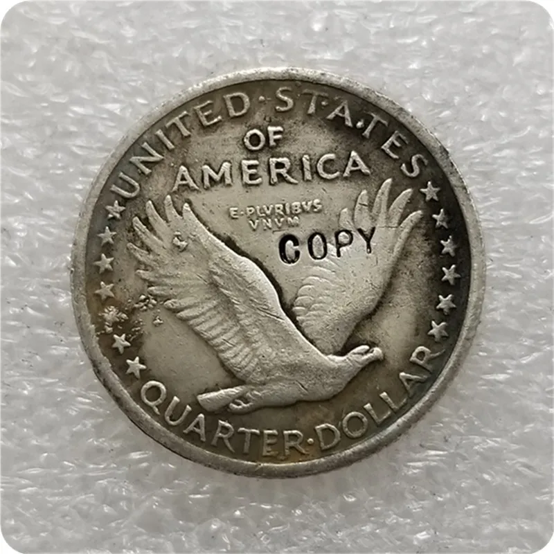 США 1916 P копия памятных монет стоящая свобода четверть монеты медаль