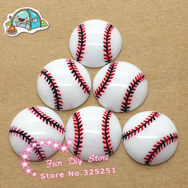 

wholesale resin softball flat back cute small crafts 50pcs 14mm